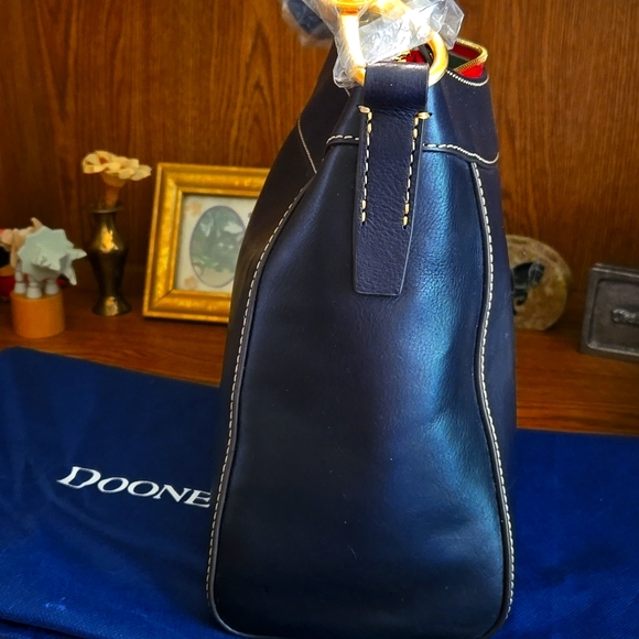 Dooney & Bourke Cassidy Hobo Navy Florentine leather NWT - Picture 5 of 15